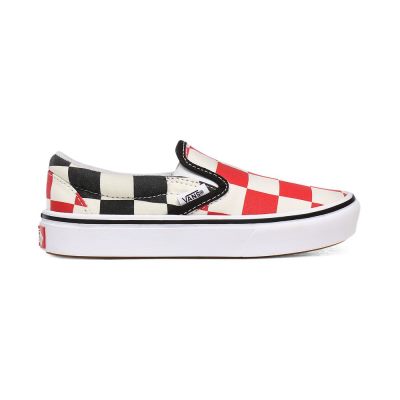 Vans Big Checker ComfyCush Slip-On - Çocuk Slip-On Ayakkabı (Siyah Kırmızı)